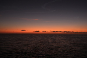 Sunrise with SpaceX trails